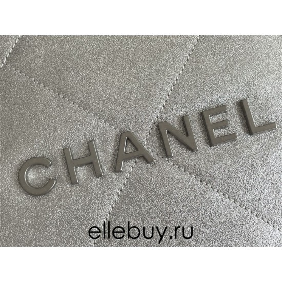 Chanel 23P Chanel 22 Bag Silver Hardware Medium Size 42 Silver Hardware Calfskin Leather Hass Factory leather 38x42x8cm