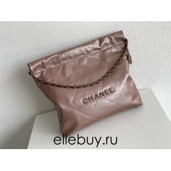 Chanel 22S Chanel 22 Bag Rose Gold Hardware Small Size 37 Silver Hardware Calfskin Leather Hass Factory leather 35x37x7cm