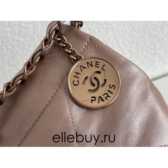 Chanel 22S Chanel 22 Bag Rose Gold Hardware Small Size 37 Silver Hardware Calfskin Leather Hass Factory leather 35x37x7cm