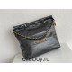 Chanel 22S Chanel 22 Bag Gray Small Size 37 Gold Hardware Calfskin Leather Hass Factory leather 35x37x7cm