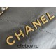 Chanel 22S Chanel 22 Bag Gray Small Size 37 Gold Hardware Calfskin Leather Hass Factory leather 35x37x7cm