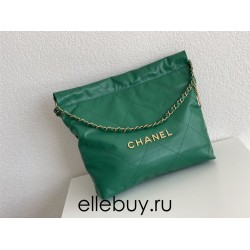 Chanel 22S Chanel 22 Bag Green Small Size 37 Gold Hardware Calfskin Leather Hass Factory leather 35x37x7cm