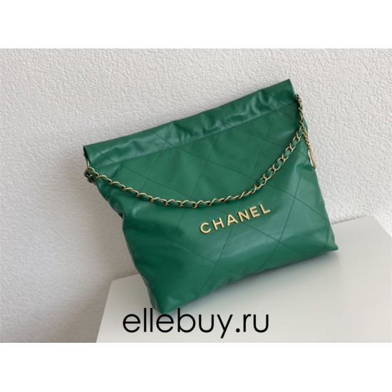 Chanel 22S Chanel 22 Bag Green Small Size 37 Gold Hardware Calfskin Leather Hass Factory leather 35x37x7cm