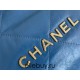 Chanel 22S Chanel 22 Bag Light Blue Small Size 37 Gold Hardware Calfskin Leather Hass Factory leather 35x37x7cm