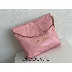 Chanel 22S Chanel 22 Bag Light Pink Small Size 37 Gold Hardware Calfskin Leather Hass Factory leather 35x37x7cm