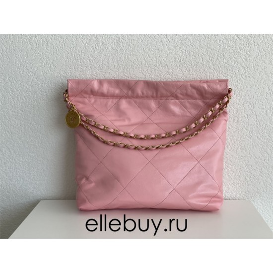 Chanel 22S Chanel 22 Bag Light Pink Small Size 37 Gold Hardware Calfskin Leather Hass Factory leather 35x37x7cm