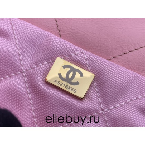 Chanel 22S Chanel 22 Bag Light Pink Small Size 37 Gold Hardware Calfskin Leather Hass Factory leather 35x37x7cm