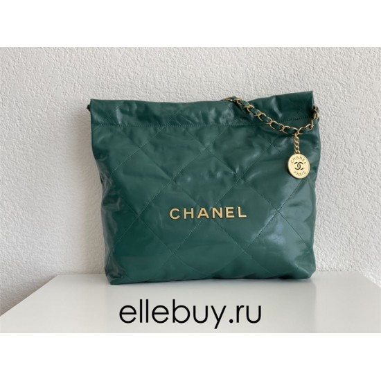 Chanel 22S Chanel 22 Bag Green Small Size 37 Gold Hardware Calfskin Leather Hass Factory leather 35x37x7cm