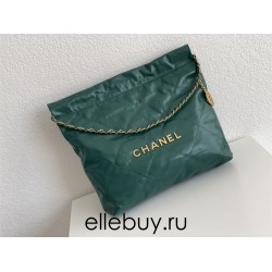 Chanel 22S Chanel 22 Bag Green Small Size 37 Gold Hardware Calfskin Leather Hass Factory leather 35x37x7cm