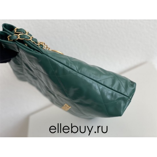 Chanel 22S Chanel 22 Bag Green Small Size 37 Gold Hardware Calfskin Leather Hass Factory leather 35x37x7cm