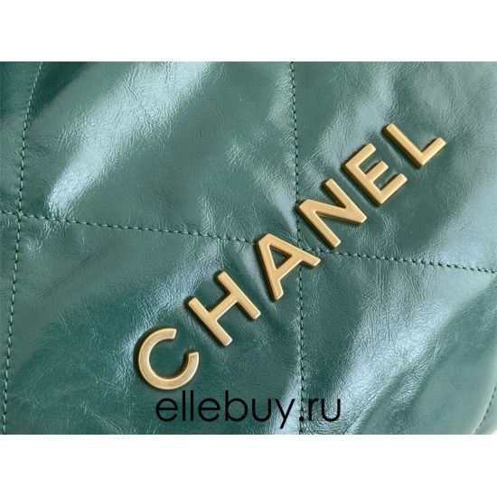 Chanel 22S Chanel 22 Bag Green Small Size 37 Gold Hardware Calfskin Leather Hass Factory leather 35x37x7cm