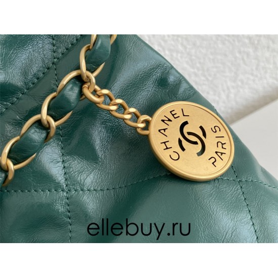 Chanel 22S Chanel 22 Bag Green Small Size 37 Gold Hardware Calfskin Leather Hass Factory leather 35x37x7cm