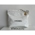 Chanel 22S Chanel 22 Bag White Black Letters Small Size 37 Gold Hardware Calfskin Leather Hass Factory leather 35x37x7cm