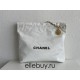 Chanel 22S Chanel 22 Bag White Black Letters Small Size 37 Gold Hardware Calfskin Leather Hass Factory leather 35x37x7cm