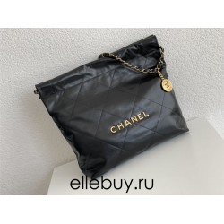 Chanel 22S Chanel 22 Bag Black Small Size 37 Gold Hardware Calfskin Leather Hass Factory leather 35x37x7cm