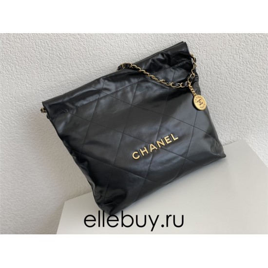 Chanel 22S Chanel 22 Bag Black Small Size 37 Gold Hardware Calfskin Leather Hass Factory leather 35x37x7cm