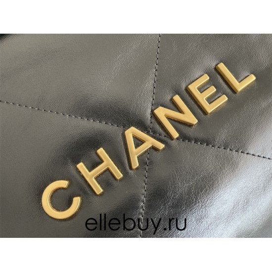 Chanel 22S Chanel 22 Bag Black Small Size 37 Gold Hardware Calfskin Leather Hass Factory leather 35x37x7cm