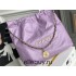 Chanel 22S Chanel 22 Bag Light Purple Small Size 37 Gold Hardware Calfskin Leather Hass Factory leather 35x37x7cm