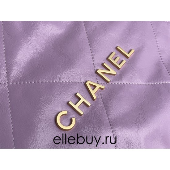 Chanel 22S Chanel 22 Bag Light Purple Small Size 37 Gold Hardware Calfskin Leather Hass Factory leather 35x37x7cm