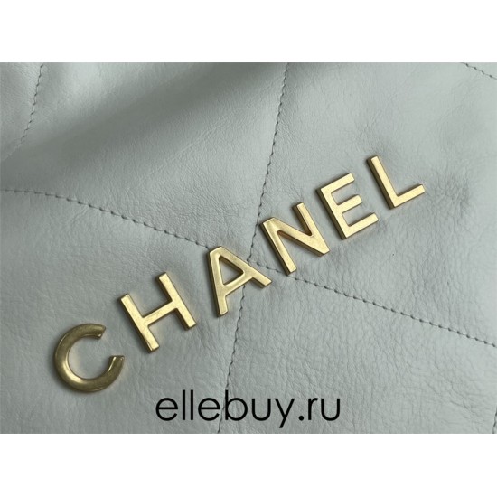 Chanel 22S Chanel 22 Bag White Small Size 37 Gold Hardware Calfskin Leather Hass Factory leather 35x37x7cm