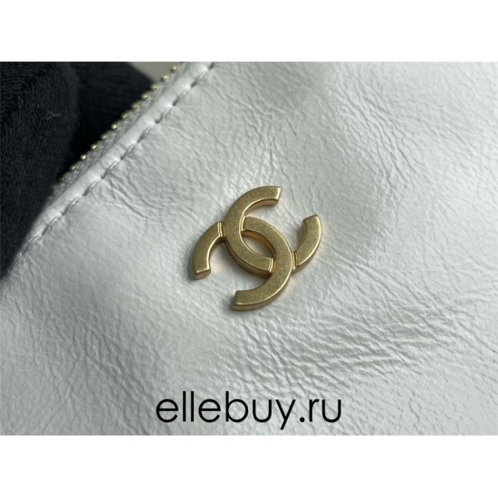 Chanel 22S Chanel 22 Bag White Small Size 37 Gold Hardware Calfskin Leather Hass Factory leather 35x37x7cm