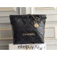 Chanel 23A Chanel 22 Bag Black with Hand Grab Wrinkles Small Size 37 Gold Hardware Calfskin Leather Hass Factory leather 35x37x7cm