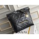 Chanel 23A Chanel 22 Bag Black with Hand Grab Wrinkles Small Size 37 Gold Hardware Calfskin Leather Hass Factory leather 35x37x7cm