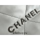 Chanel 22K 22 Bag in white with black lines, small size 37, gold-tone hardware, calfskin leather, Hass Factory leather, 35x37x7cm