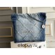 Chanel 23C 22 Bag, small size, denim fabric, silver-tone hardware, 35x37x7cm