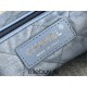 Chanel 23C 22 Bag, small size, denim fabric, silver-tone hardware, 35x37x7cm