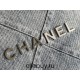 Chanel 23C 22 Bag, medium size, denim fabric, silver-tone hardware, 38x42x8cm