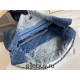 Chanel 23C 22 Bag, medium size, denim fabric, silver-tone hardware, 38x42x8cm