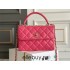 Chanel 23S Trendy CC in medium size 25, peach pink, lambskin, light gold-tone hardware, Hass Factory leather, 17x25x12cm