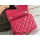 Chanel 23S Trendy CC in medium size 25, peach pink, lambskin, light gold-tone hardware, Hass Factory leather, 17x25x12cm