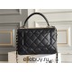 Chanel 23S Trendy CC in medium size 25, black, lambskin, light gold-tone hardware, Hass Factory leather, 17x25x12cm