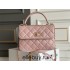 Chanel 23S Trendy CC in medium size 25, light pink, lambskin, light gold-tone hardware, Hass Factory leather, 17x25x12cm