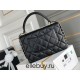 Chanel Classic Trendy CC in medium size 25, black, lambskin, light gold-tone hardware, Hass Factory leather, 17x25x12cm