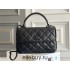 Chanel Classic Trendy CC in medium size 25, all black So Black, black lambskin, Hass Factory leather, 17x25x12cm