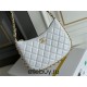 Chanel 23B Hobo Chain Bag, small size 24, white, lambskin, Hass Factory leather, gold-tone hardware, 15x24x2cm