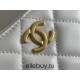 Chanel 23B Hobo Chain Bag, large size 29, white, lambskin, Hass Factory leather, gold-tone hardware, 18x29x2cm