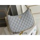 Chanel 23B Hobo Chain Bag, large size 29, gray, lambskin, Hass Factory leather, gold-tone hardware, 18x29x2cm