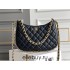 Chanel 23B Hobo Chain Bag, large size 29, black, lambskin, Hass Factory leather, gold-tone hardware, 18x29x2cm