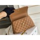 Chanel Classic Coco Handle, small size 24cm flap bag, caramel, with stitched edges, gold-tone hardware, caviar leather, Hass Factory leather, 24x14x10cm