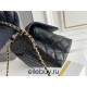 Chanel 23P Coco Handle, small size 24cm flap bag, black, with stitched edges, gold-tone hardware, caviar leather, Hass Factory leather, 24x14x10cm