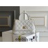 Chanel 23P Coco Handle Mini, 19cm flap bag, white, gold-tone hardware, caviar leather, Hass Factory leather, 13x19x9cm