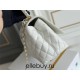 Chanel 23P Coco Handle, small size 29cm flap bag, white, gold-tone hardware, caviar leather, Hass Factory leather, 29x18x12cm