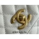 Chanel 23P Coco Handle, small size 29cm flap bag, white, gold-tone hardware, caviar leather, Hass Factory leather, 29x18x12cm