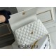 Chanel 23P Coco Handle, small size 29cm flap bag, white, gold-tone hardware, caviar leather, Hass Factory leather, 29x18x12cm