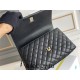 Chanel Classic Coco Handle, medium size 29cm flap bag, red lizard skin handle, black caviar leather, champagne gold hardware, Hass Factory leather, 29x18x12cm