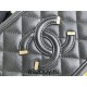 Chanel Classic Vanity Case Small 17 in Black, Gold Hardware, Caviar Leather, Hass Factory Leather, Dimensions: 14x17x8cm.